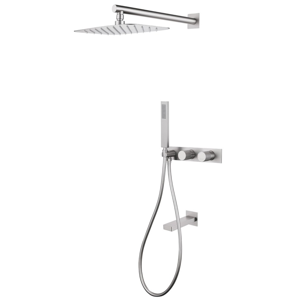 Душевая система ABBER Rund AF8717SP скрытого монтажа с изливом, сатин