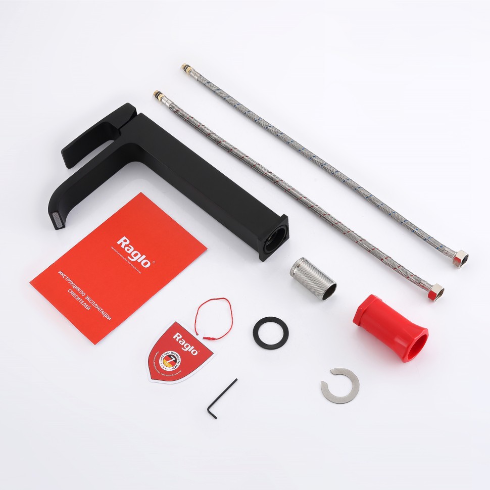 Смеситель Raglo высокий для умывальника, черный