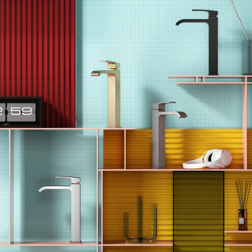 Смеситель Raglo высокий для умывальника, черный