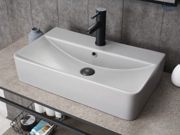 Раковина Gid Gm1344 52236 накладная серая матовая 61x35.5x14