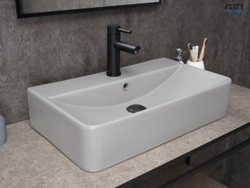 Раковина Gid Gm1344 52236 накладная серая матовая 61x35.5x14