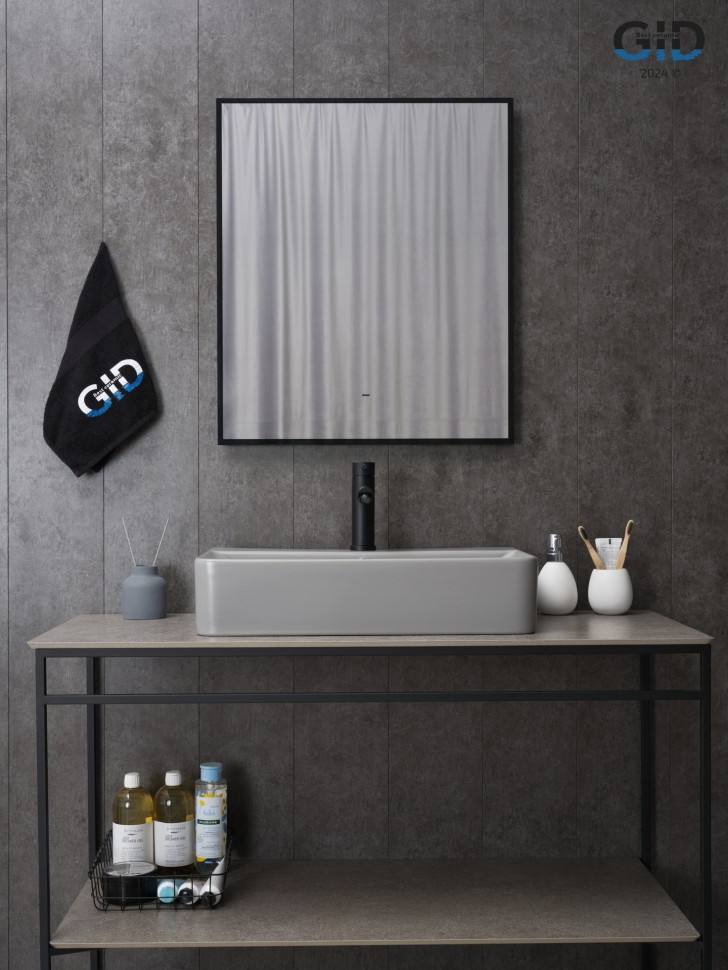 Раковина Gid Gm1344 52236 накладная серая матовая 61x35.5x14