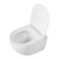 Унитаз подвесной безободковый с сиденьем и смывом TORNADO BelBagno AMANDA-TOR BB051CH-TOR-FC/SC