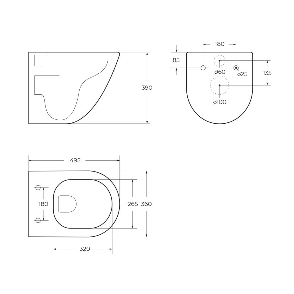 Унитаз подвесной безободковый с сиденьем и смывом TORNADO BelBagno AMANDA-TOR BB051CH-TOR-FC/SC