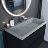 Раковина для ванной 80 см, Uperwood Classic Quartz, кварцевая, серая матовая, платина