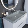 Раковина для ванной 80 см, Uperwood Classic Quartz, кварцевая, серая матовая, платина