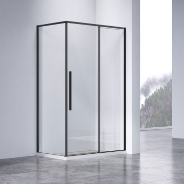 Душевой уголок Слим-Н (Slim-N) VSR-4SN8011CLB, 1100*800, черный, стекло прозрачное