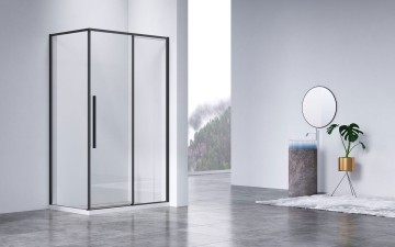 Душевой уголок Слим-Н (Slim-N) VSR-4SN8011CLB, 1100*800, черный, стекло прозрачное