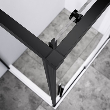 Душевой уголок Слим-Н (Slim-N) VSR-4SN8011CLB, 1100*800, черный, стекло прозрачное