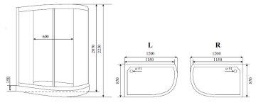 Timo Lux T-7702 L душевая кабина 120*85*225