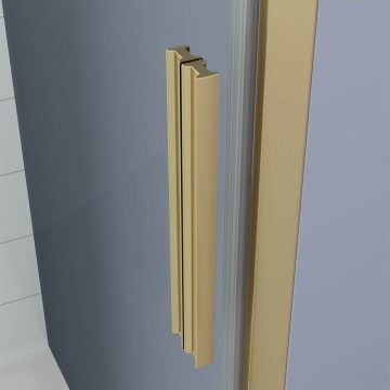 Душевая дверь Veconi Ottimo P20 G, 1000x1900, золото брашинг, стекло прозрачное