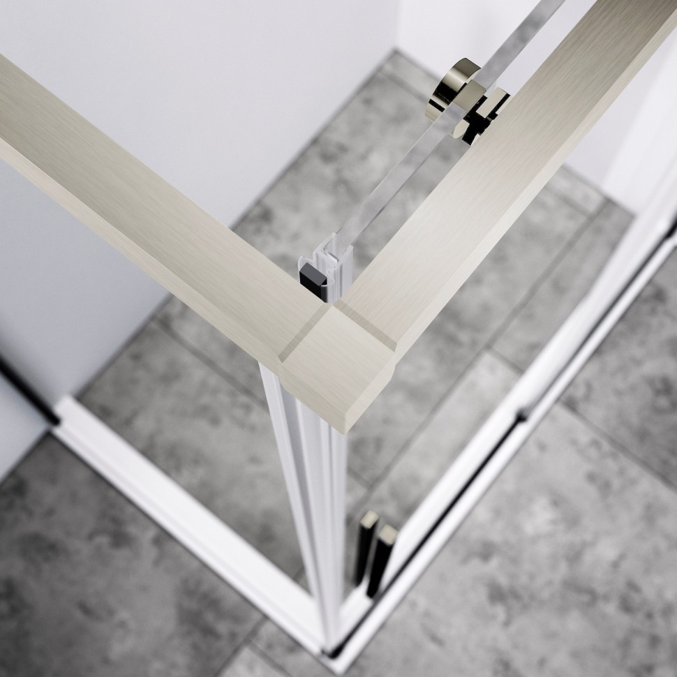 Душевой уголок Слим-Н (Slim-N) VSR-4SN8012CLBN, 1200*800, брашированный никель, стекло прозрачное
