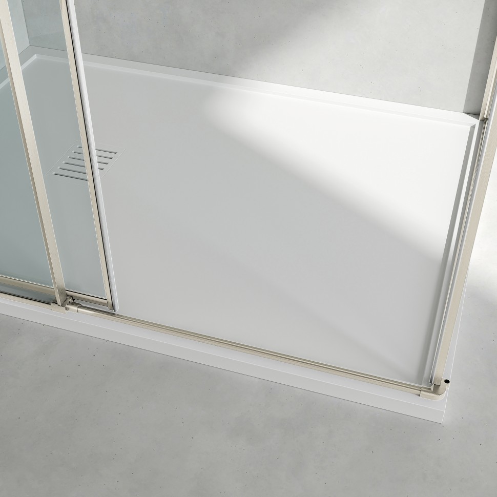 Душевой уголок Слим-Н (Slim-N) VSR-4SN8012CLBN, 1200*800, брашированный никель, стекло прозрачное