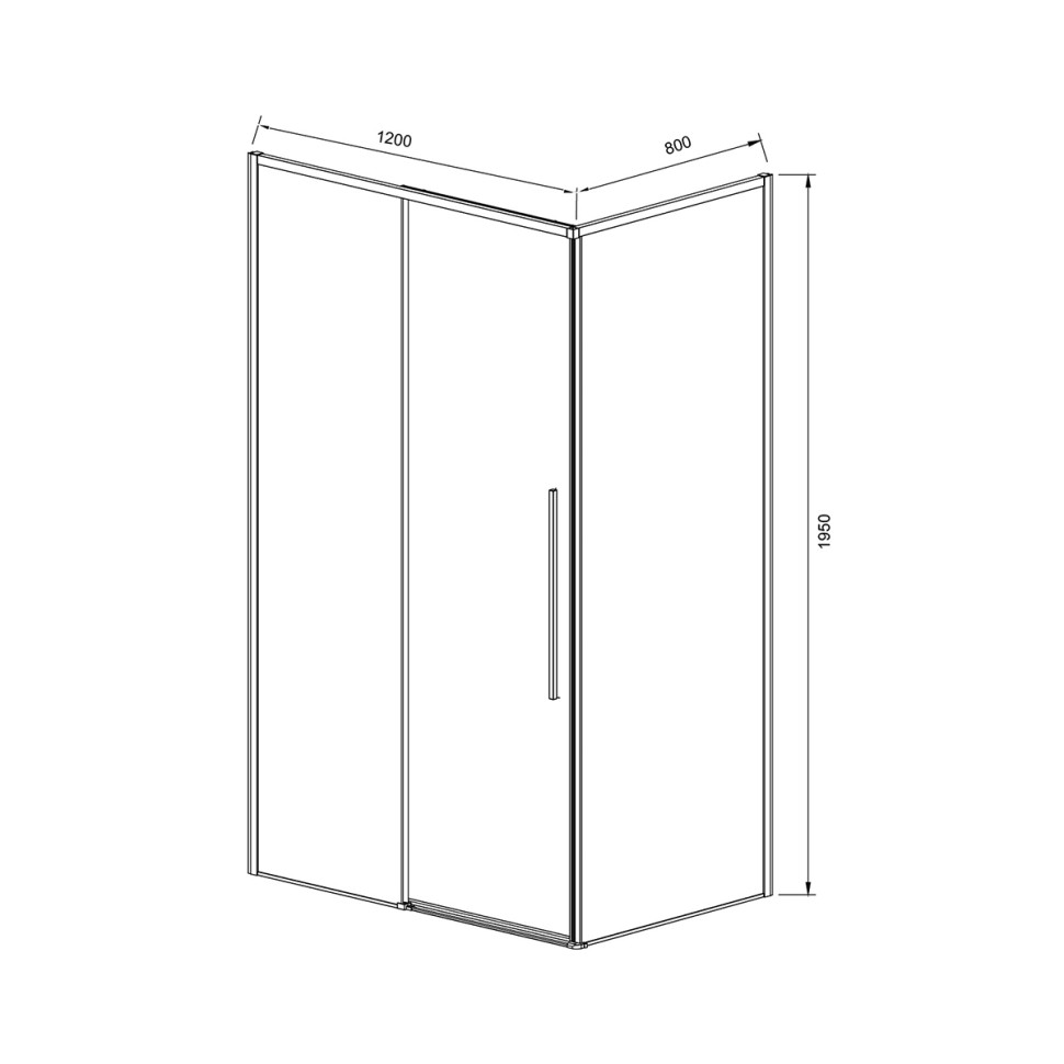 Душевой уголок Слим-Н (Slim-N) VSR-4SN8012CLBN, 1200*800, брашированный никель, стекло прозрачное