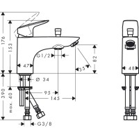 Смеситель для ванн, для душа Hansgrohe Logis Monotrou хром (71312000)