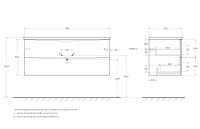 База под раковину подвесная BelBagno MARINO-CER-N-1200-2C-SO-BL-P