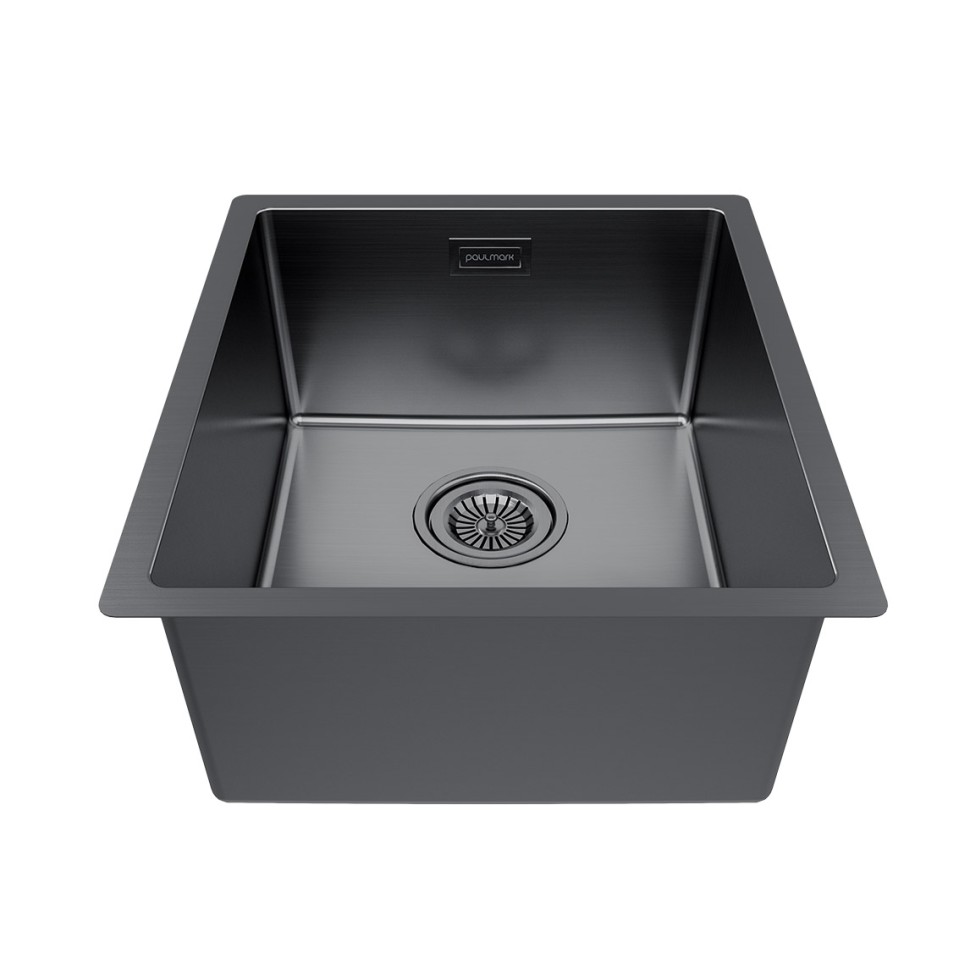 Мойка LASSAN 38 UNI, нерж. сталь, LA38-GM, вороненая сталь, 380х440мм, Paulmark