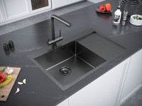 Мойка нерж. сталь KRONER 78F, PM217851-GML, вороненая нерж. сталь, левая, 780х510мм, Paulmark