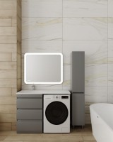 Тумба напольная STYLELINE "Даллас 120" (3 ящ.) Люкс Плюс серая под раковину ESTETUS Даллас 1200*480 левый