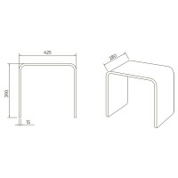 Стул для душа Veconi ST-AC-1TB, 425*280*390, полупрозрачный
