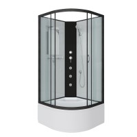 Душевая кабина Niagara Classic NG-6708-14BKG (90х90х200) высокий поддон(40см),черный,стекло прозрачное,4 места