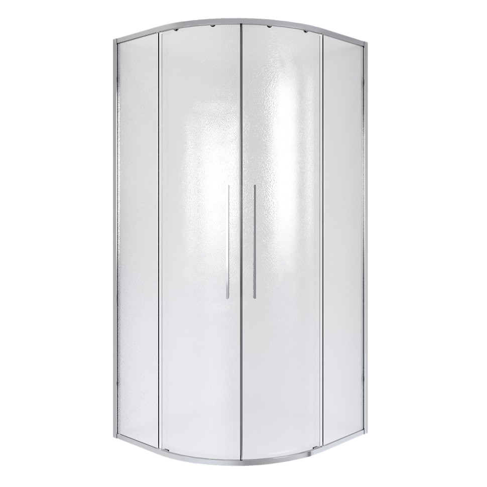 Душевое ограждение Niagara Nova NG-3625-34 (80х80х195) четверть круга, хром,двери раздвижные,стекло шиншилла,1 место