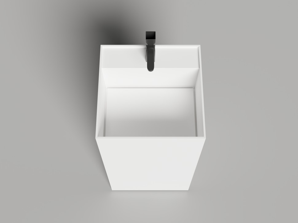 Раковина напольная ARMONIA SQUARE TOP 01 без отверстия под смеситель 450х450х900 S-Stone Матовое