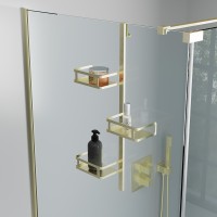 Полка для душевого ограждения Moderno, 650x120x324, золото брашинг