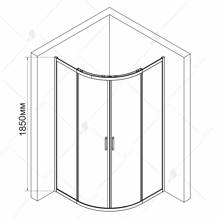 Душевой уголок RGW CL-53 (Прозрачное, 800x800)