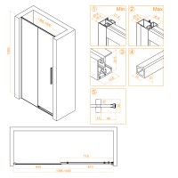 Душевая дверь RGW SV-12B (Прозрачное, 1400)