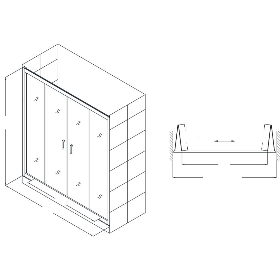 Душевая дверь RGW PA-24 (складная) (Прозрачное, 1400)