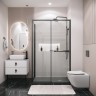Душевое ограждение Grossman Style 100.K33.05.120.21.00-200.K33.05.70.21.00 (120х70х195) раздвижная,черный матовый,стекло прозрачное,2 места