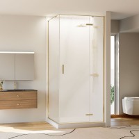 Душевой угол Veconi Rovigo RV-073RG/R, 800х800х1950, золото брашинг, стекло дождь