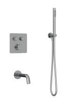 Душевая система скрытого монтажа для душа MILLEAU Tissage TERMO 2SBIT/324.10-CR на 2 потока (комплект с монтажным блоком), хром