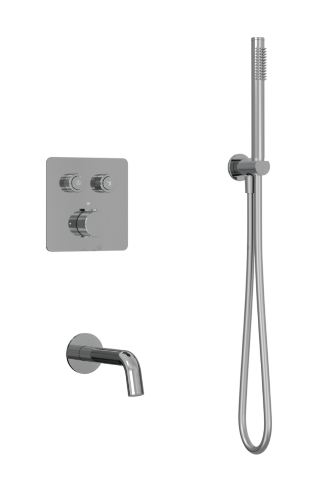 Душевая система скрытого монтажа для душа MILLEAU Tissage TERMO 2SBIT/324.10-CR на 2 потока (комплект с монтажным блоком), хром