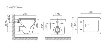 Подвесной унитаз Union безободковый, смыв торнадо CN4009T