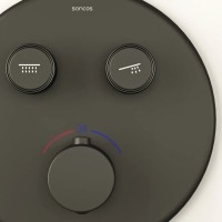 Душевой комплект SANCOS Space встраиваемый c термостатическим смесителем, цвет черный матовый , арт. SC3006MB