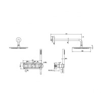 Душевая система ABBER Wasser Kreis 316 AF8118BG скрытого монтажа без излива, брашированное светлое золото
