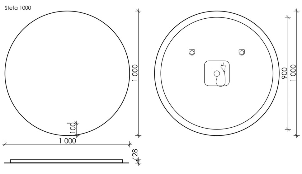 Зеркало для ванной комнаты SANCOS Sfera D1000 c подсветкой , арт. SF1000