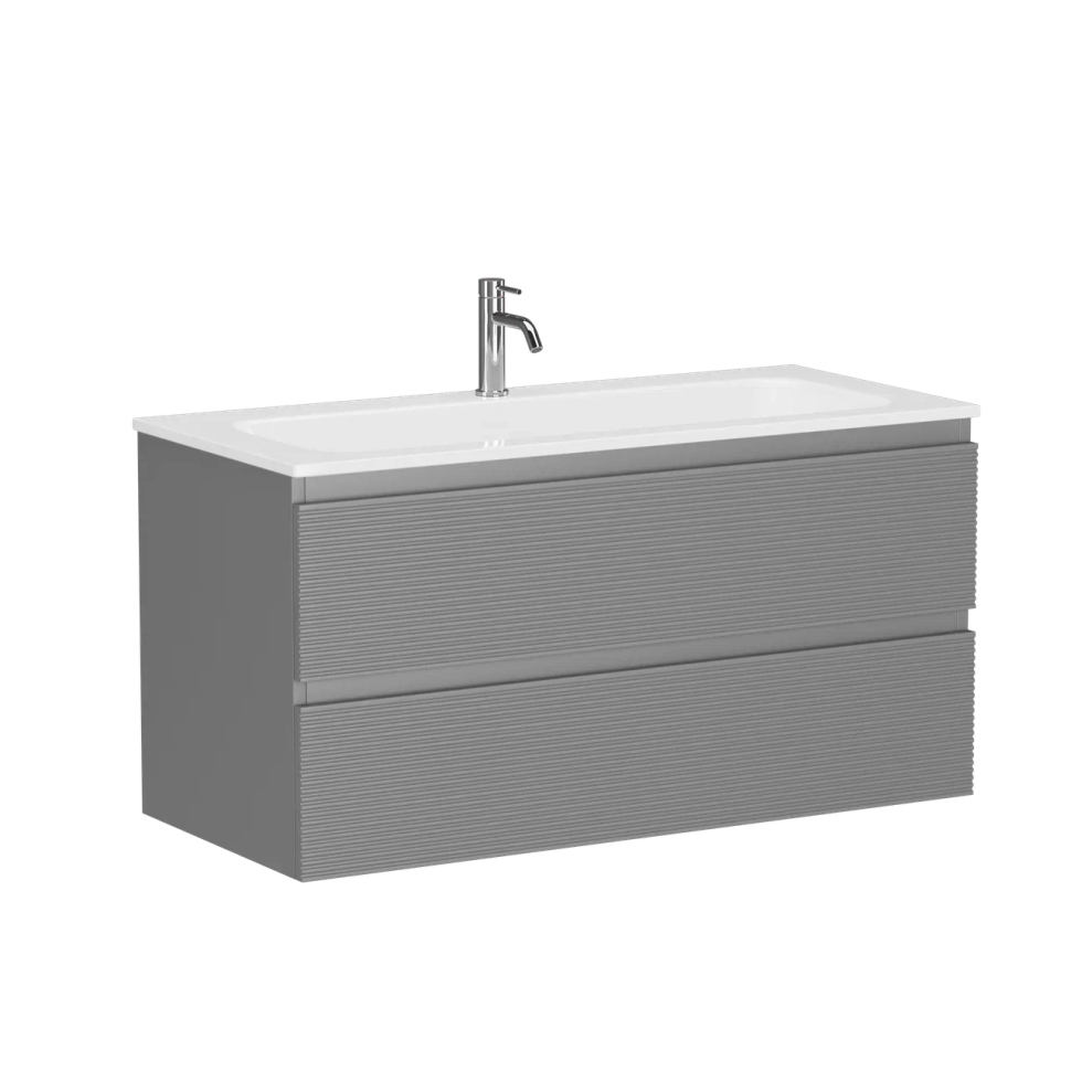 Тумба подвесная SANCOS Folk 995х445х500, c двумя ящиками оснащенными доводчиками, Ergraut soft, арт.FL100ES