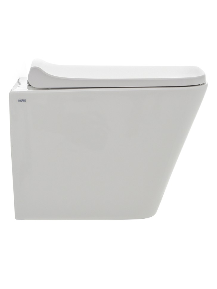 AQM2004 Унитаз подвесной с сиденьем SoftClose, технология смыва Rimless, скрытый крепеж. 490x340x350