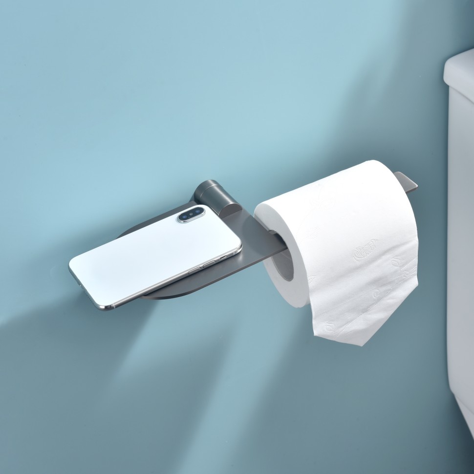 Бумагодержатель с полочкой для телефона Raglo графит