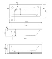 Акриловая ванна CEZARES PLANE SOLO MINI-170-70-42-W37