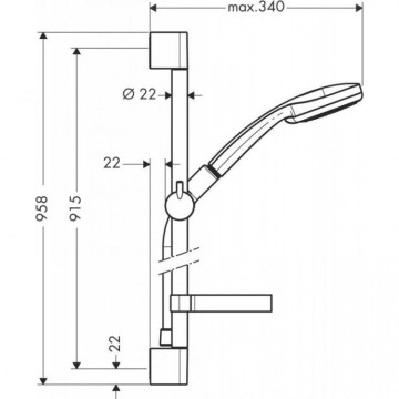 Душевой гарнитур Hansgrohe Croma 100 Vario/Unica С хром 27774000