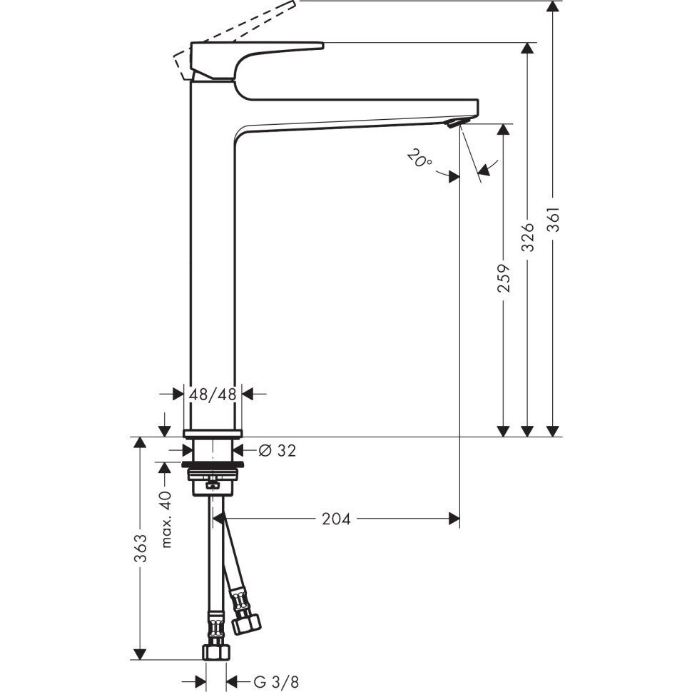 Смеситель для раковины Hansgrohe Metropol (32512990) золотой