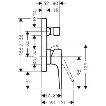 Смеситель для ванны Hansgrohe Metropol 32545700 белый матовый