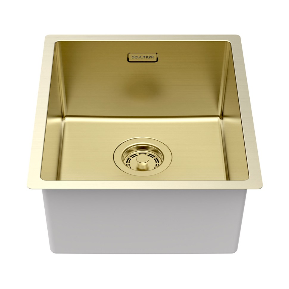 Мойка LASSAN 38 UNI, нерж. сталь, LA38-LG, светлое золото, 380х440мм, Paulmark