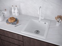 Мойка KANTE 45, IT-GRANIT, PM104651-WH, белый, 460х510 мм, Paulmark