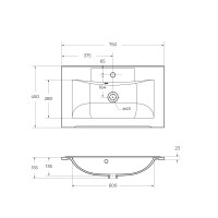 Раковина из литьевого мрамора BelBagno BB750/450-LV-MR-PR
