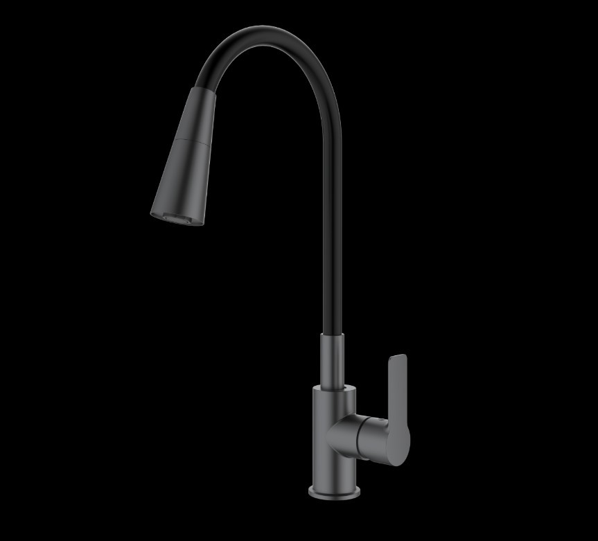 Смеситель Splenka для кухни с гибким изливом S06.43.09 Графит